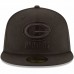 Men's Green Bay Packers New Era Black on Black 59FIFTY Fitted Hat 2265970
